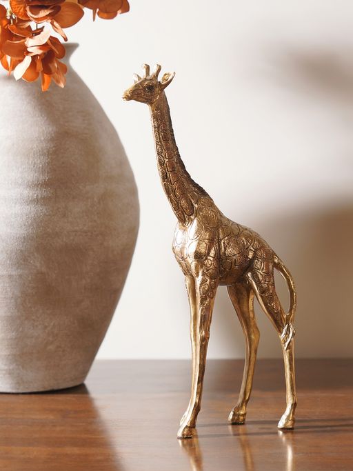 Pure Home + Living Gold Antique Polyresin Standing Giraffe
