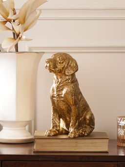 Pure Home + Living - Gold Antique Polyresin Sitting Dog