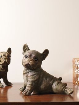 Pure Home + Living - Bronze Polyresin Stretching Bulldog