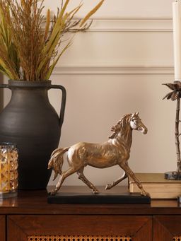 Pure Home + Living - Gold Matte Polyresin Walking Horse