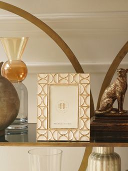 Pure Home + Living - Beige Gold Plated Metal Photoframe