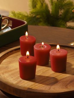 Pure Home + Living - Red Spiced Apple Votive Candles (Pack of 4)
