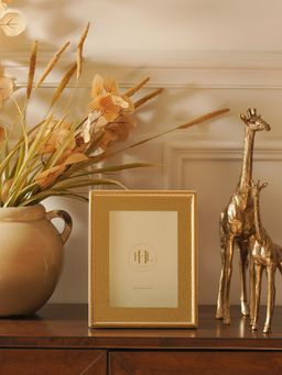 Pure Home + Living - Gold Faux Leather Hammered Photo Frame