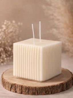 Aarvi Decor - Big White Block Aromatic Duel Wick Candle