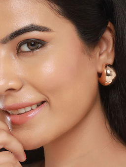 Saraf RS Jewellery - Anti-Tarnish Rose Gold Plated Dome Shaped Statement Studs Earring