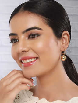 Saraf RS Jewellery - Anti-Tarnish Gold Plated Water Drop Shaped Luxe Drop Earring