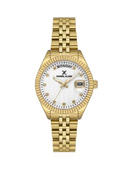 Daniel Klein - Classic Silver Dial Elegant Gold Strap Watch-DK.1.13926-2 (M)