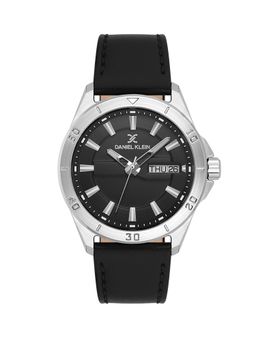 Daniel Klein - Mens Black Dial Watch with Leather Strap -DK.1.13975-2 (M)