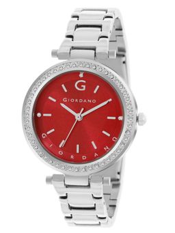 Giordano - Analog Wrist Watch for Women Stylish Metal Strap - Maroon (M)