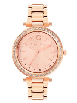 Giordano - Analog Wrist Watch for Women Stylish Metal Strap - Pink (M)