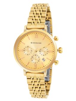 Giordano - Analog Wrist Watch for Women Stylish Metal Strap - Gold (M)
