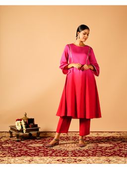 Tangerine by ASFA - Pink Ombre Anarkali Kurta with Pant (Set of 2)