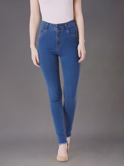 Miss Chase - Women's Blue Skinny High Rise Stretchable Denim Jeans