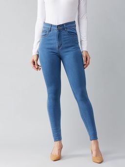 Miss Chase - Women's Blue Skinny High Rise Denim Jeans