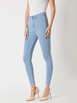 Miss Chase - Women's Light Blue Skinny High-Rise Denim Jeans