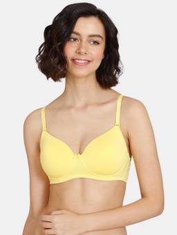 Zivame - Beautiful Basics Padded Non Wired 3-4th Coverage T-Shirt Bra - Aspen Gold - Yellow