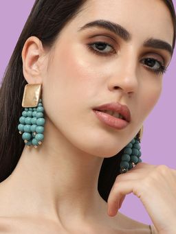 Sohi - Gold Plated Designer Stone Party Drop Earring For Women