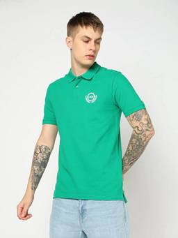 GAP - Men Green Logo Half Sleeves Polo Neck T-shirt