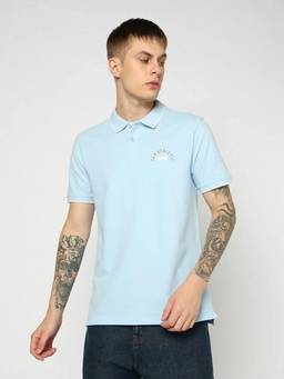 GAP - Men Blue Logo Half Sleeves Polo T-shirt
