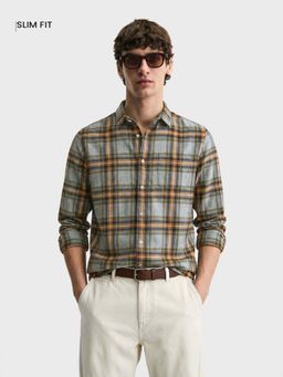 The Indian Garage Co - Men Green Cotton Slim Fit Shirt