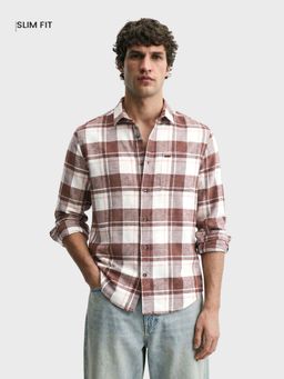 The Indian Garage Co - Men Brown Cotton Slim Fit Shirt