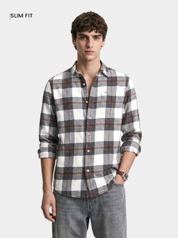 The Indian Garage Co - Men Brown Cotton Slim Fit Shirt