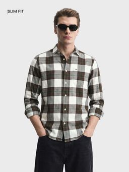 The Indian Garage Co - Men Green Cotton Slim Fit Shirt