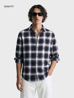 The Indian Garage Co - Men Black Cotton Slim Fit Shirt