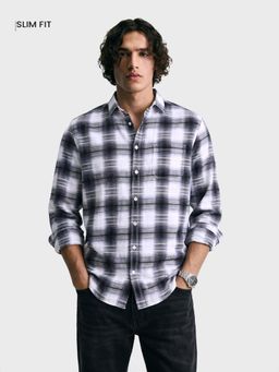The Indian Garage Co - Men White Cotton Slim Fit Shirt