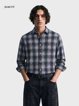 The Indian Garage Co - Men Black Cotton Slim Fit Shirt
