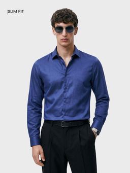 The Indian Garage Co - Men Blue Viscose Slim Fit Shirt