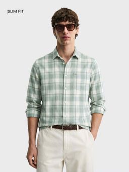 The Indian Garage Co - Men Green Cotton Blend Slim Fit Shirt