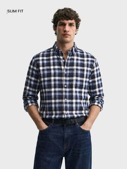 The Indian Garage Co - Men Blue Cotton Blend Slim Fit Shirt