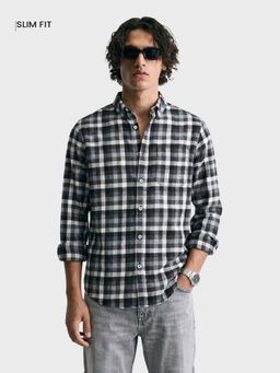 The Indian Garage Co - Men Black Cotton Blend Slim Fit Shirt