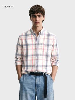 The Indian Garage Co - Men Beige Cotton Slim Fit Shirt
