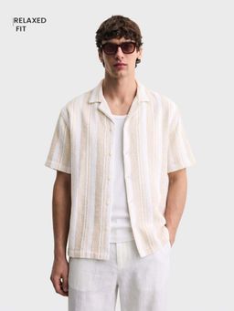 The Indian Garage Co - Men Khaki Cotton Relaxed Fit Shirt