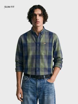The Indian Garage Co - Men Green Cotton Blend Slim Fit Shirt