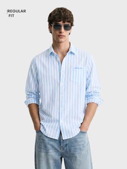The Indian Garage Co - Men Blue Cotton Blend Regular Fit Shirt