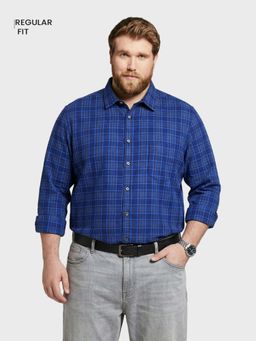 The Indian Garage Co - Men Blue Cotton Blend Regular Fit Shirt