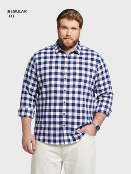 The Indian Garage Co - Men Blue Cotton Regular Fit Shirt