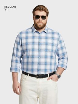 The Indian Garage Co - Men Blue Cotton Blend Regular Fit Shirt