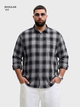 The Indian Garage Co - Men Black Cotton Blend Regular Fit Shirt
