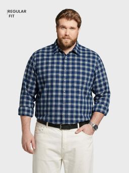 The Indian Garage Co - Men Blue Cotton Regular Fit Shirt
