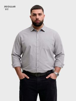 The Indian Garage Co - Men Grey Cotton Regular Fit Shirt