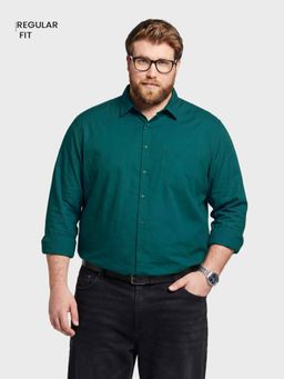 The Indian Garage Co - Men Teal Cotton Regular Fit Shirt