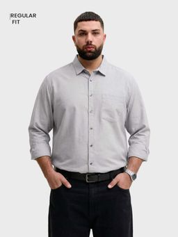 The Indian Garage Co - Men Grey Cotton Regular Fit Shirt
