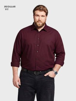 The Indian Garage Co - Men Wine Cotton Regular Fit Shirt