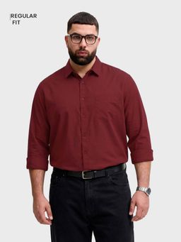 The Indian Garage Co - Men Maroon Cotton Regular Fit Shirt