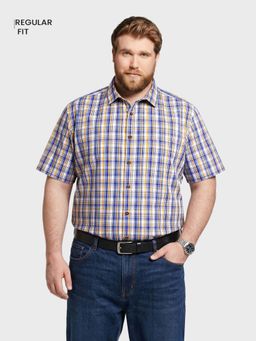 The Indian Garage Co - Men Blue Cotton Blend Regular Fit Shirt