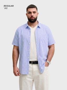 The Indian Garage Co - Men Blue Cotton Blend Regular Fit Shirt